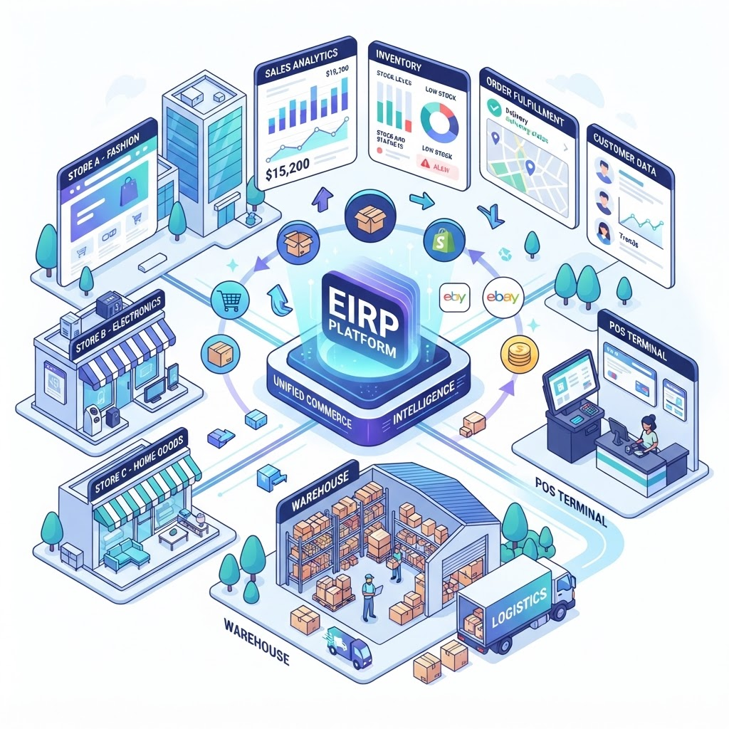 Loparna Enterprise E-commerce Platform — Multi-Branch E-commerce & Multi-Store ERP illustration