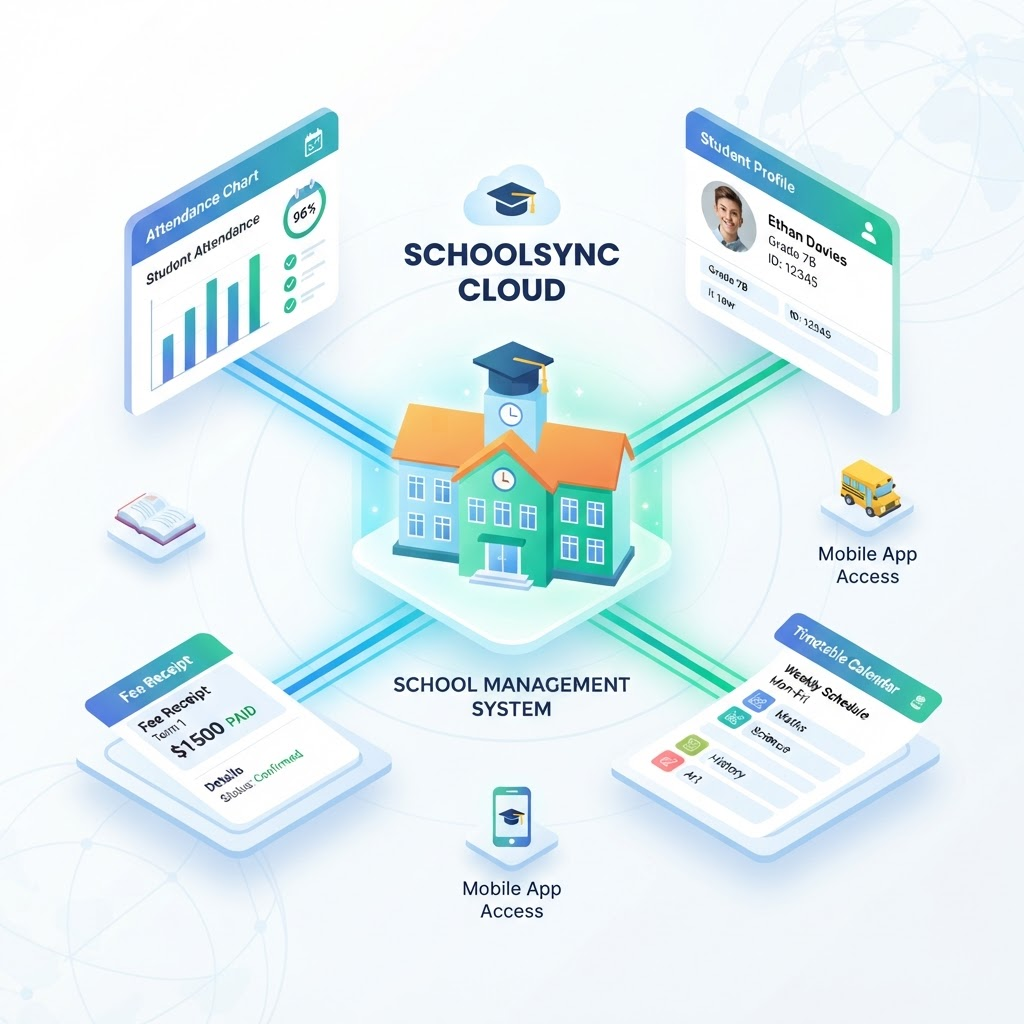Loparna LearnPlus — School Management ERP illustration